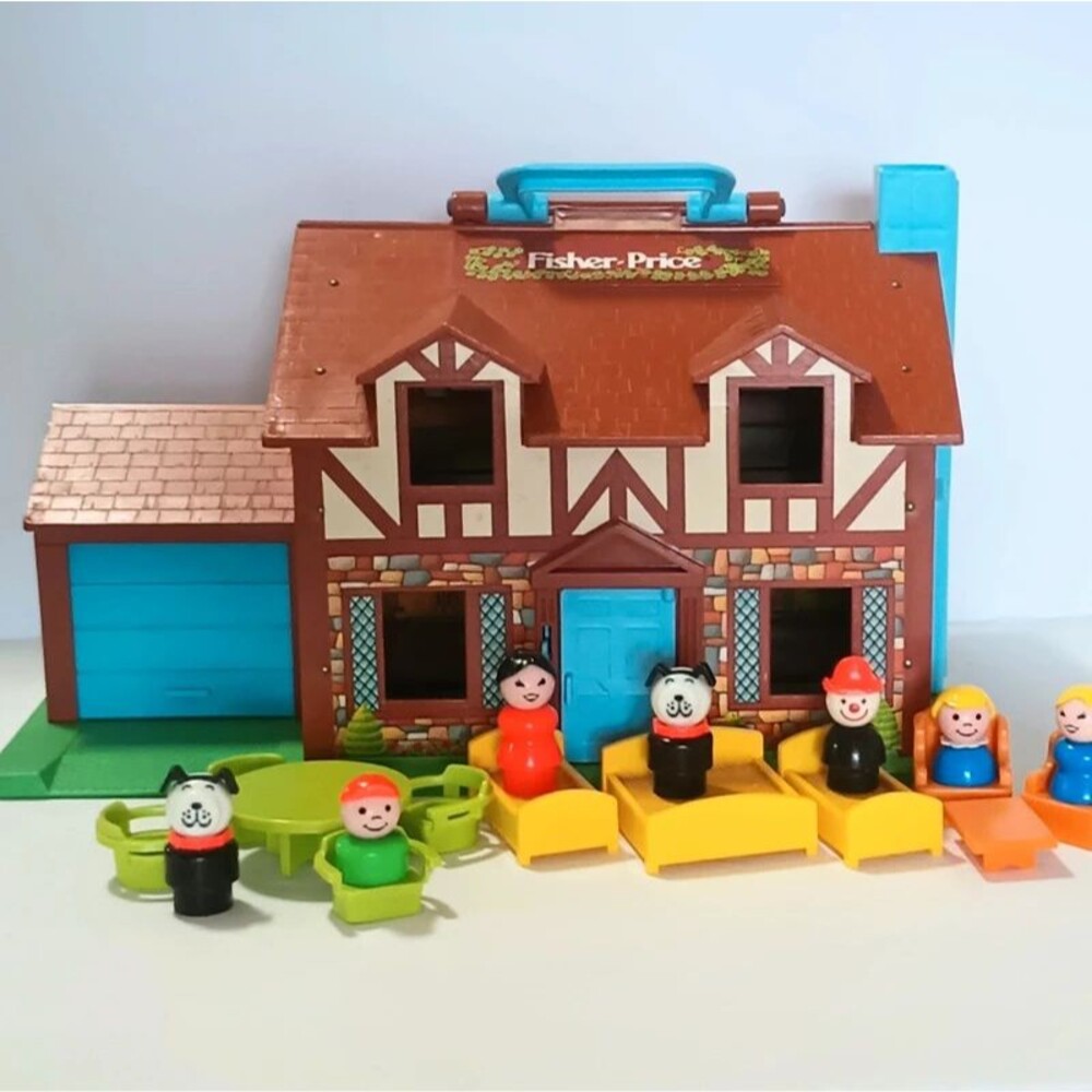 Fisher Price Little People Play Family House 952 Vintage Tudor 1980 W Dolls Furn